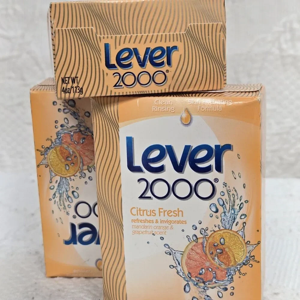 New Vintage Lever 2000 Citrus Fresh Shower Body Bath Soap 4oz Lot of 3 Retired